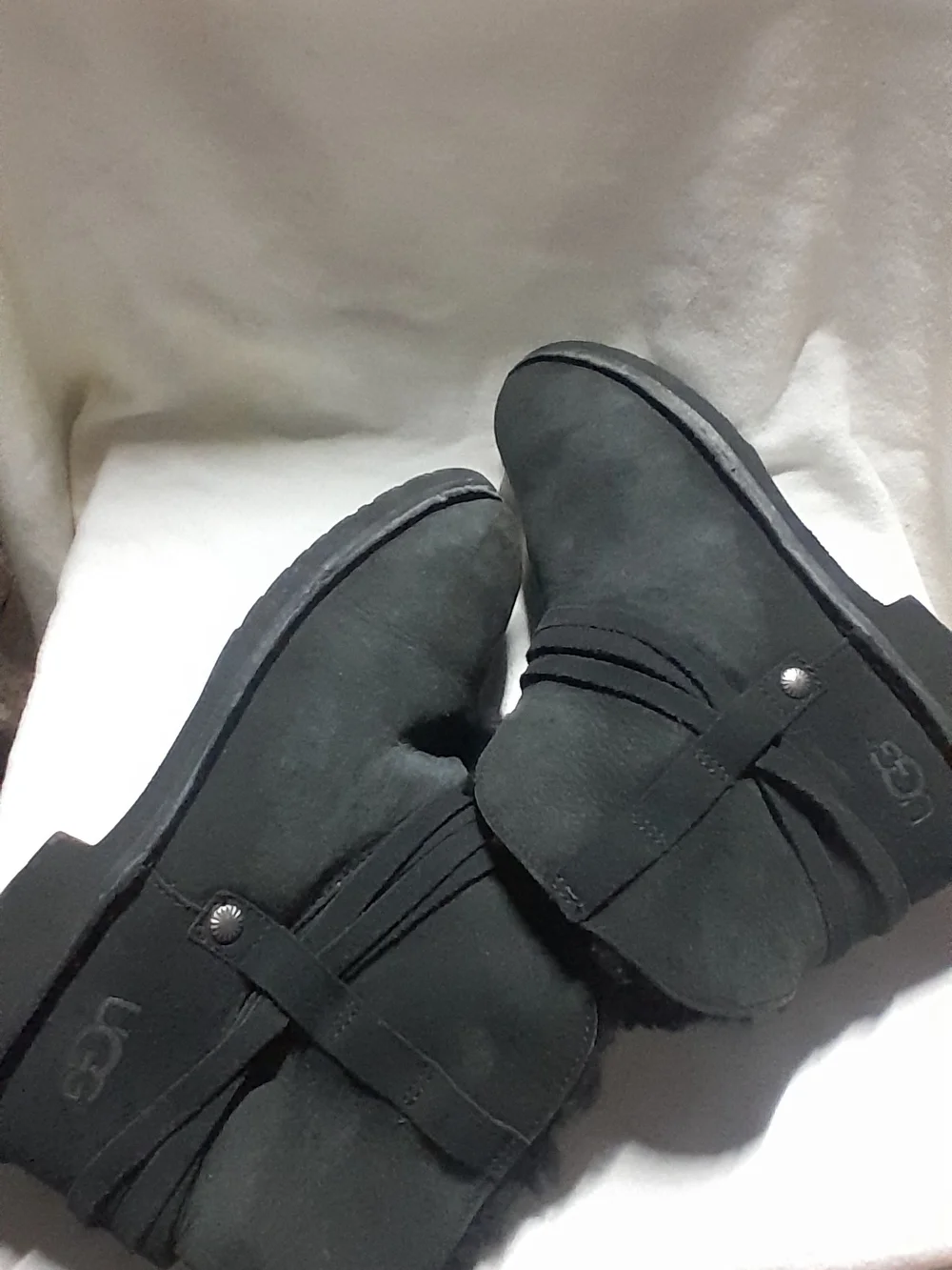 UGG Women's Black Suede Shearling Ankle Boots